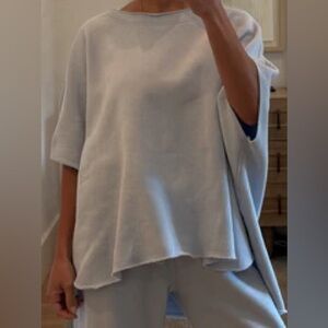 Shop Talulah’s Worn Well Oversized Top and Sweatpant in Powder Blue